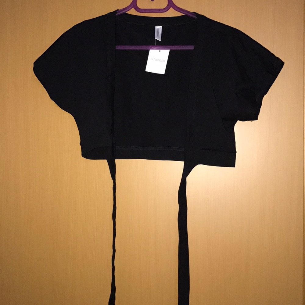 Wrap crop top shirt